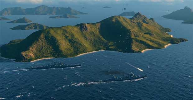 Острова позволяют спрятатьтся от огня в World of warships