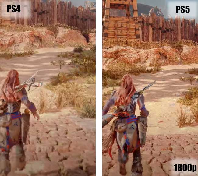 Сравнение игры Horizon Zero Dawn на Playstation 4 и 5