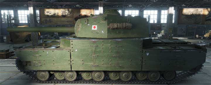 Борта танка Type 5 Heavy защищены экранами