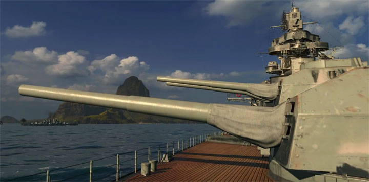 Орудия главного калибра кинейного корабля Tirpitz