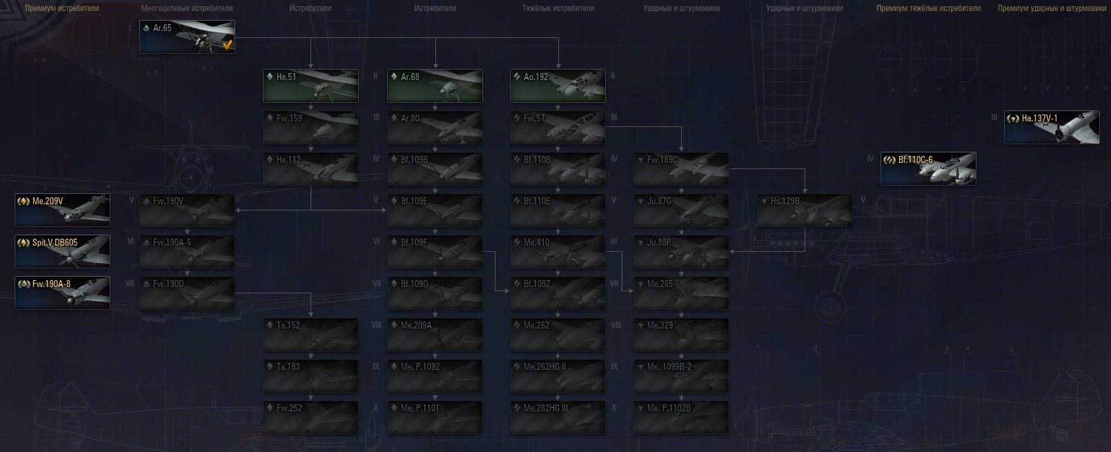 Дерево развития авиации Германии в World of warplanes. Кликните для увеличения Дерево развития авиации Германии в World of warplanes. Кликните для увеличения
