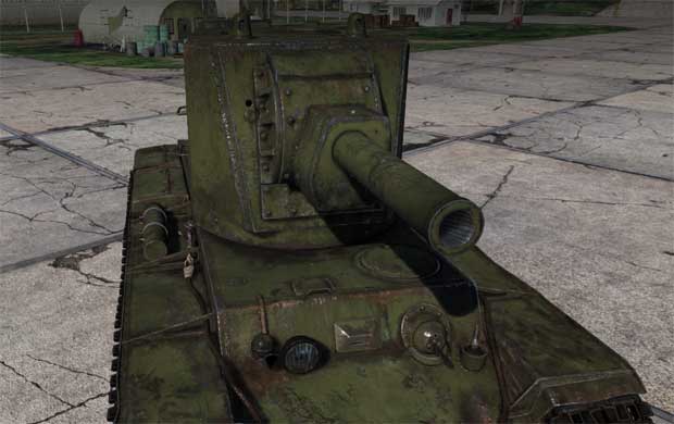 Подбить танк в War Thunder можно 152-мм фугасом Танк Кв-2 стреляет фугасными снарядами