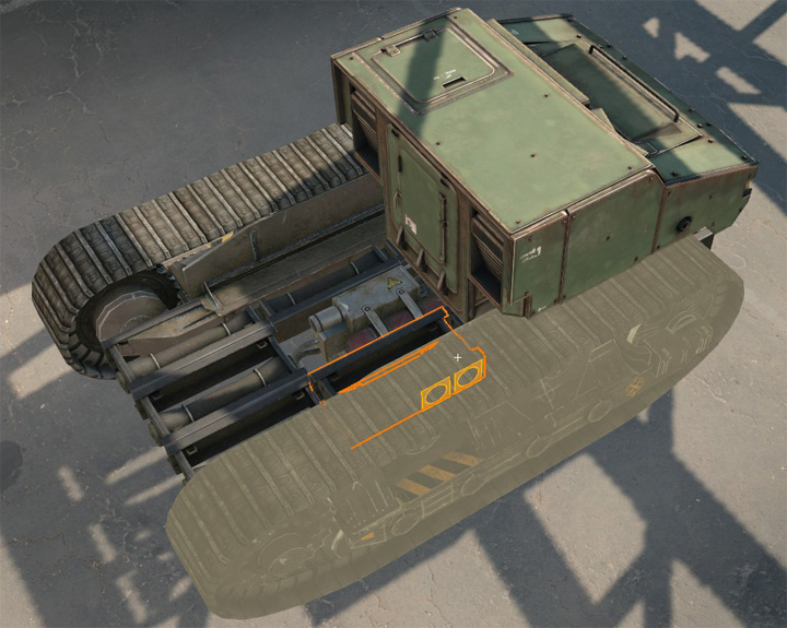 Размещение гусениц на машине в Crossout Размещение гусениц на машине в Crossout