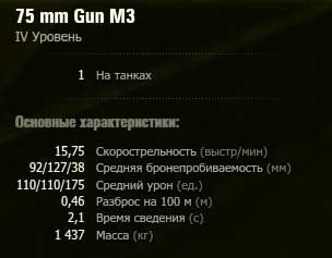 Характристики орудия танка M4A2E4 Sherman в World of tanks Характристики орудия танка M4A2E4 Sherman в World of tanks