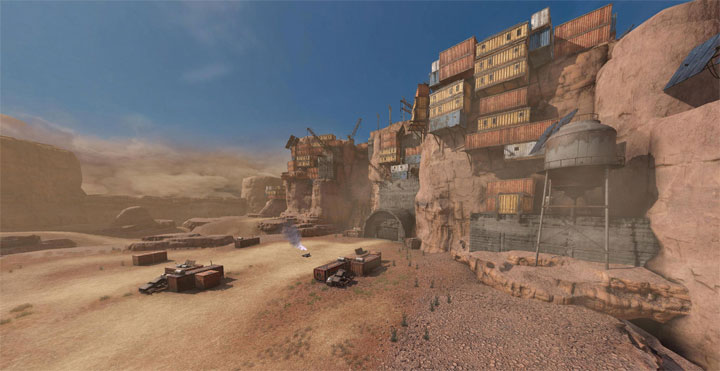 На карте Рок Сити в Crossout идет сражение за базу На карте Рок-Сити идет ожесточенное сражение за базу