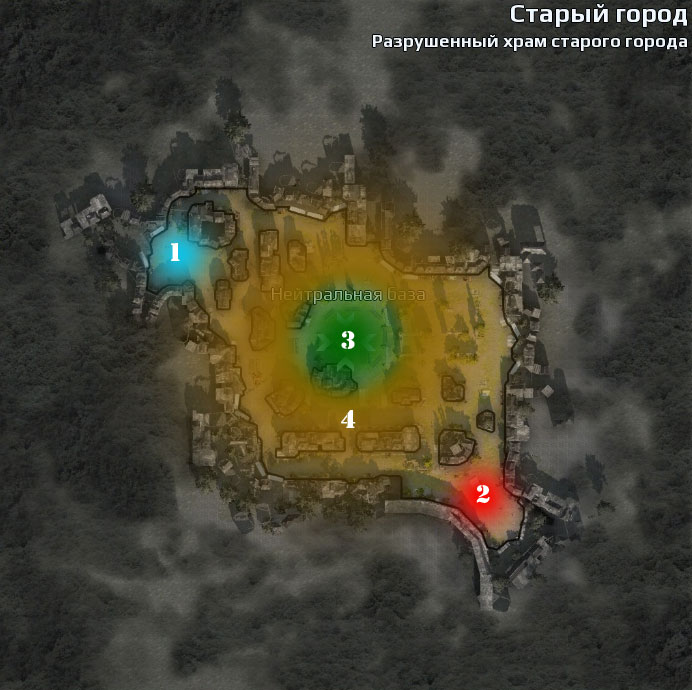 Позиции на карте Старый Город в Crossout Позиции на карте Старый Город