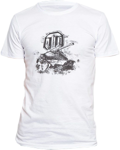 Белая футболка с символикой World of tanks Белая футболка World of tanks